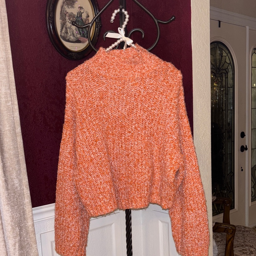 Sincerely Jules Orange Turtleneck Sweater~Sz Small - Picture 3 of 4